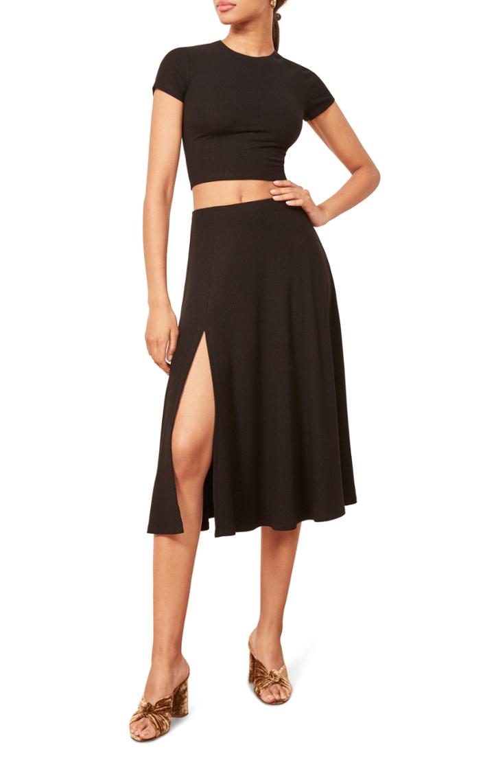 Women's Reformation Haluna Two-piece Dress - Black