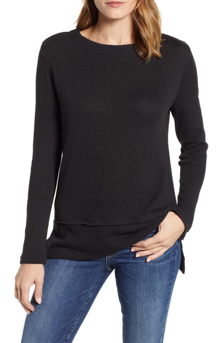 Women's Caslon Tiered Hem Top - Black