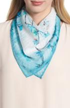 Women's Nordstrom Jacquard Dot Silk Blend Scarf, Size - Blue/green
