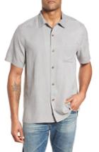 Men's Tommy Bahama St Lucia Fronds Silk Camp Shirt, Size - Grey