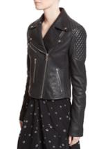 Women's Proenza Schouler Pebbled Leather Moto Jacket