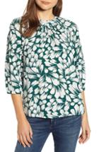 Women's Anne Klein Floral High/low Swing Top - Red