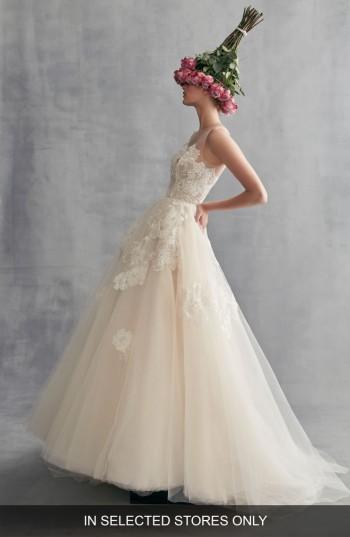 Women's Ines By Ines Di Santo Peony Embroidered Tulle Ballgown, Size In Store Only - Pink