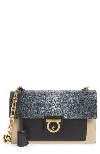 Salvatore Ferragamo Aileen Stingray Leather Crossbody Bag -