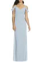 Women's Social Bridesmaids V-neck Chiffon Cold Shoulder Gown