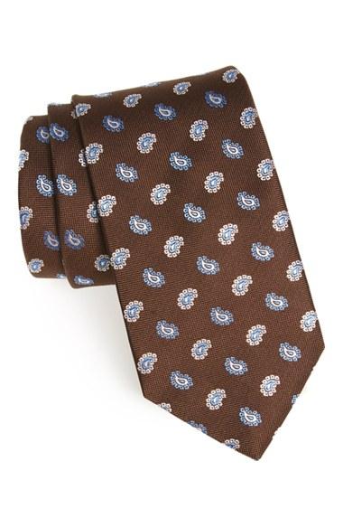Men's Eton Paisley Silk Tie, Size - Brown