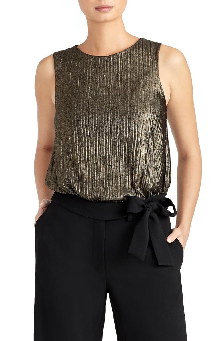 Women's Rachel Roy Collection Pleated Metallic Tank - Metallic