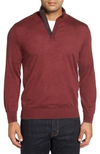 Men's Paul & Shark Stand Collar Henley Sweater