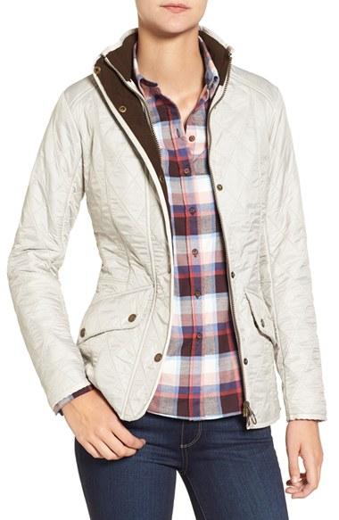 Women's Barbour 'cavalry' Quilted Jacket Us / 8 Uk - Beige