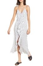 Women's Stripe Gathered High/low Dress - Blue