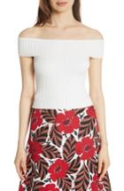 Women's Kate Spade New York Off-the-shoulder Rib Knit Sweater, Size - White