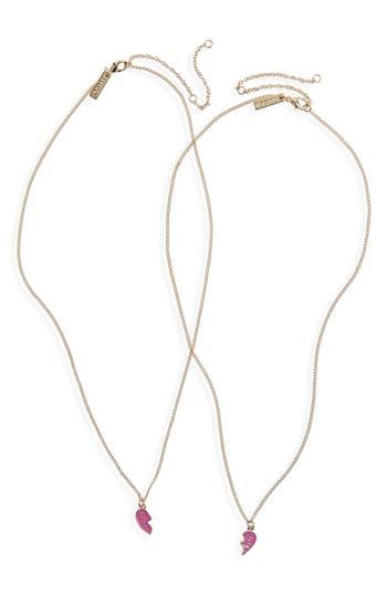 Women's Topshop Best Babes Broken Heart Pendant Necklace Set
