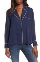 Women's Everleigh Pajama Top With Piping - Blue