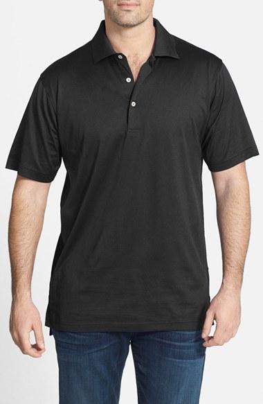 Men's Peter Millar Egyptian Cotton Lisle Polo - Black