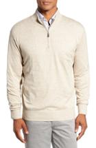 Men's Peter Millar Crown Quarter Zip Sweater - Beige