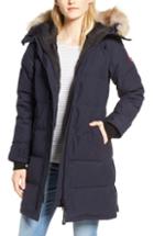 Women's Canada Goose Shelburne Genuine Coyote Fur Trim Down Parka, Size (000-00) - Blue
