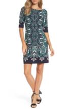 Women's Eliza J Print Elbow Sleeve Shift Dress