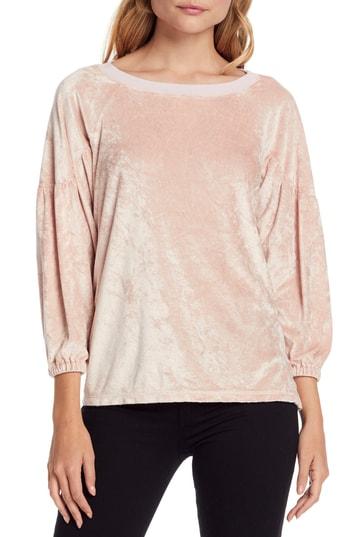 Women's Michael Stars Vali Velvet Balloon Sleeve Convertible Top - Pink
