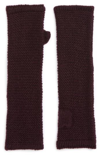 Women's Rebecca Minkoff Garter Stitch Fingerless Gloves, Size - Purple
