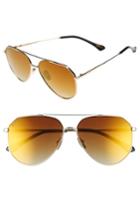 Women's Diff X Jessie James Decker Dash 61mm Polarized Aviator Sunglasses - Gold/ Brown