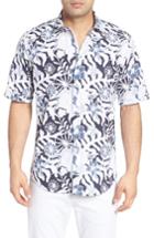 Men's Bugatchi Classic Fit Floral Sport Shirt - Blue