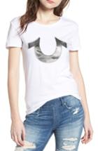 Women's True Religion Brand Jeans Mesh Horseshoe Tee - White