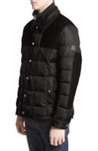 Men's Moncler Clovis Mixed Media Quilted Down Jacket - Black