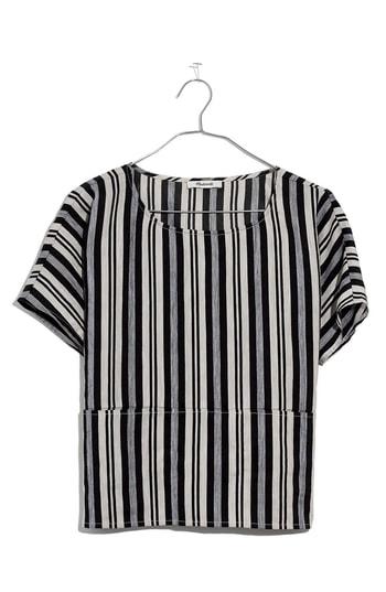 Women's Madewell Evelyn Stripe Boxy Top - Grey