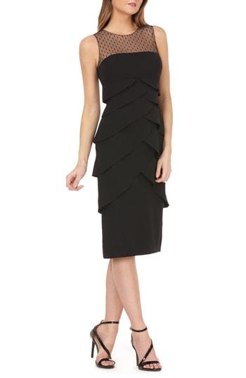 Women's Js Collections Crepe Cocktail Midi Dress - Black
