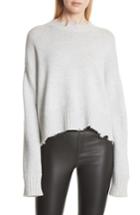 Women's Helmut Lang Distressed Wool & Cashmere Sweater - Grey