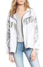 Women's Blanknyc Metallic Stripe Windbreaker Jacket - White