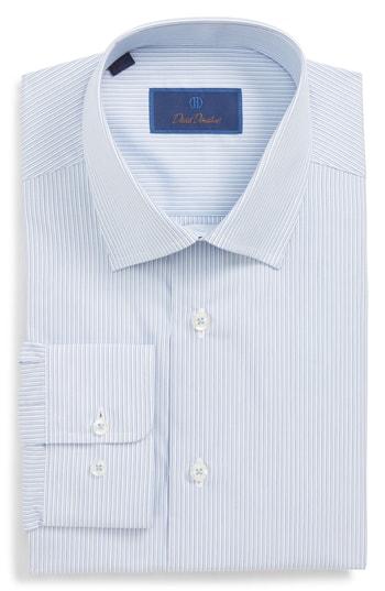 Men's David Donahue Regular Fit Stripe Dress Shirt .5 - 34/35 - Blue