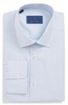 Men's David Donahue Regular Fit Stripe Dress Shirt .5 - 34/35 - Blue