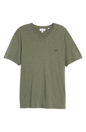 Men's Lacoste V-neck T-shirt (xl) - Green
