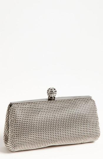 Whiting & Davis 'crystal' Mesh Clutch - Grey