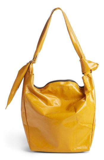 Isabel Marant Eewa Glazed Lambskin Hobo - Yellow