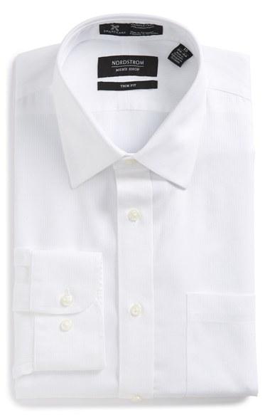 Men's Nordstrom Men's Shop Smartcare(tm) Trim Fit Dress Shirt .5 32/33 - White