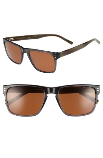 Men's Ted Baker London 56mm Polarized Rectangle Sunglasses -