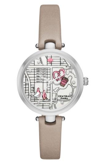 Women's Kate Spade New York Holland Map Leather Strap Watch, 34mm