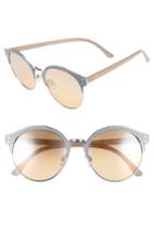Women's Bp. 56mm Round Sunglasses - White/ Silver