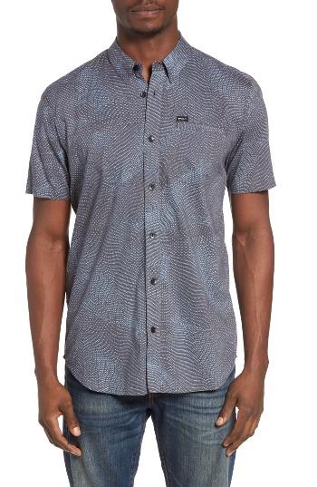 Men's Rvca Heat Wave Print Woven Shirt - Grey