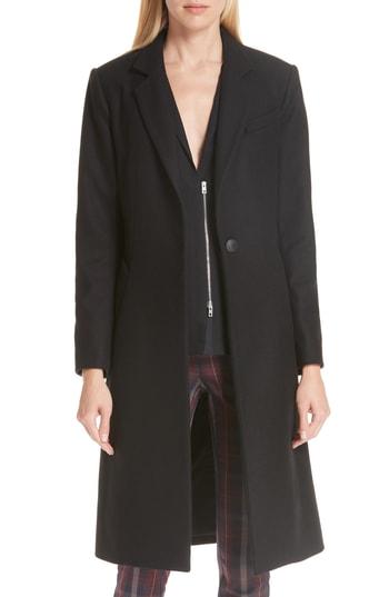 Women's Rag & Bone Daine Wool Blend Coat - Black