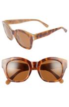 Women's D'blanc Champagne Coast 51mm Gradient Square Retro Sunglasses - Tortoise Honey/ Brown Polar