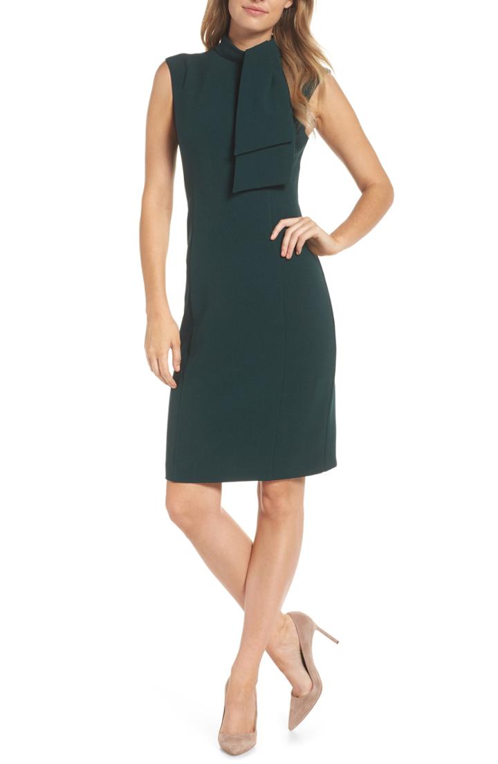 Women's Harper Rose Tie Neck Sheath Dress (similar To 16w) - Green