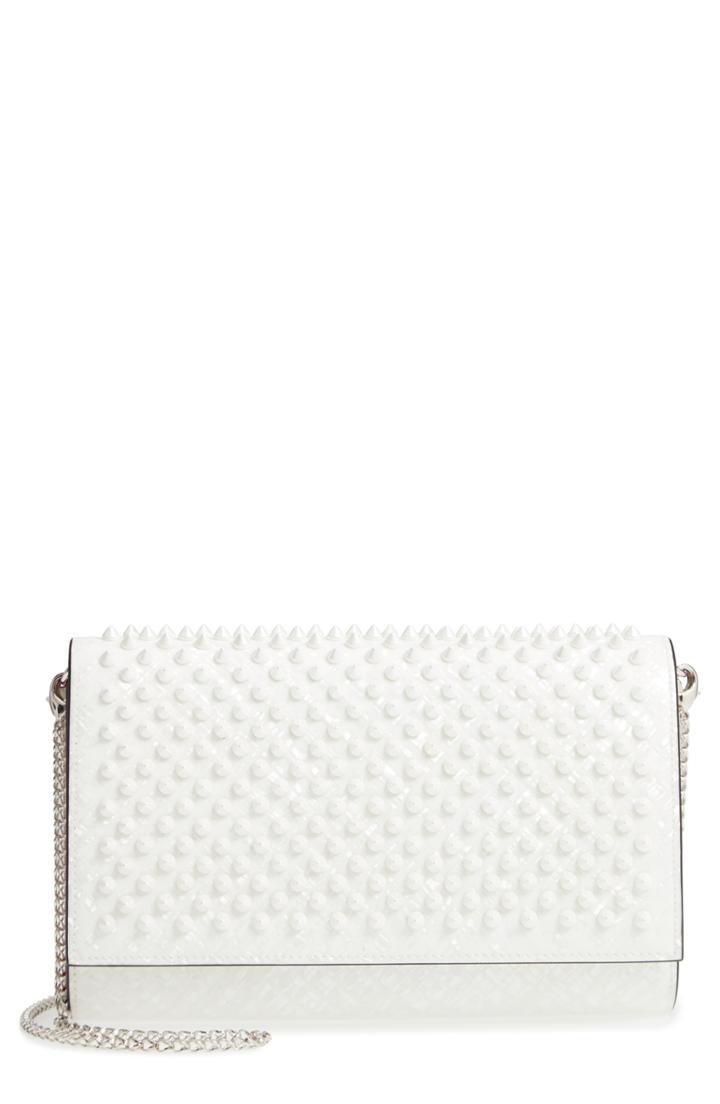 Christian Louboutin Paloma Spiked Patent Calfskin Clutch -