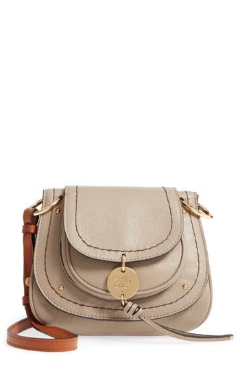 See By Chloe Mini Hana Leather Crossbody Bag - Grey
