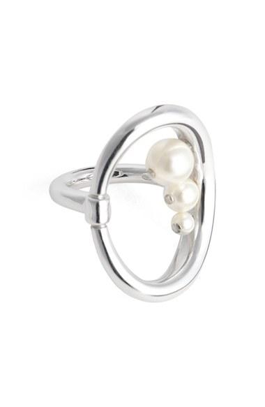 Women's Charlotte Chesnais Synthetic Pearl Turtle Ring (nordstrom Exclusive)