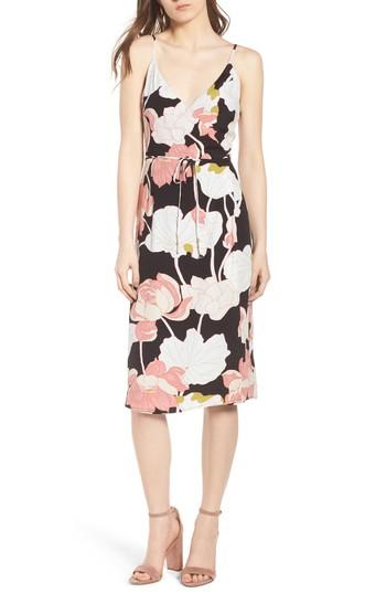 Women's Cupcakes And Cashmere Chayene Water Lilies Wrap Dress - Black