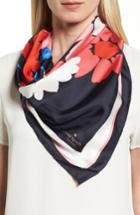 Women's Kate Spade New York Large Daisy Square Silk Scarf, Size - Blue
