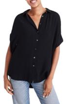 Women's Madewell Central Drapey Shirt, Size - Black